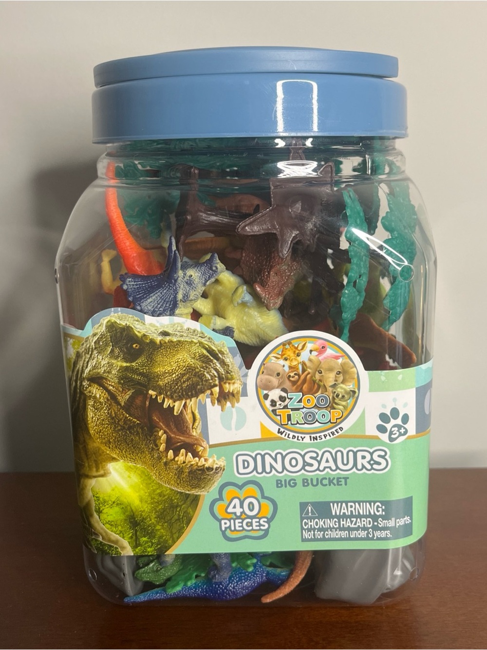Big Bucket of Dinosaurs  40-Piece Play Set for Kids Ages 4+ By Zoo Troop